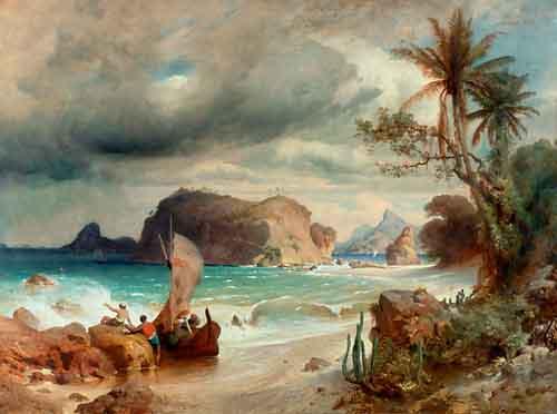 Ferdinand Keller Brazilian coastal landscape oil painting image